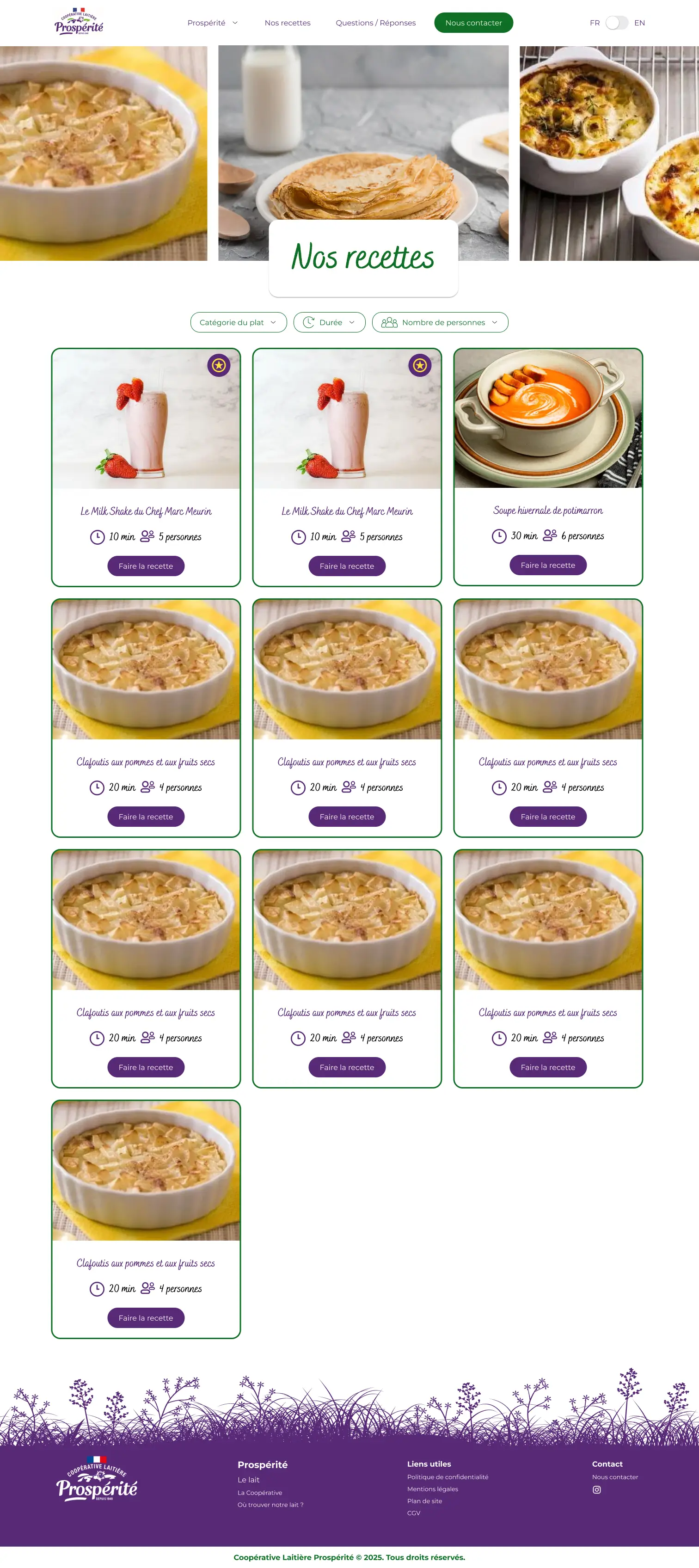Page recette